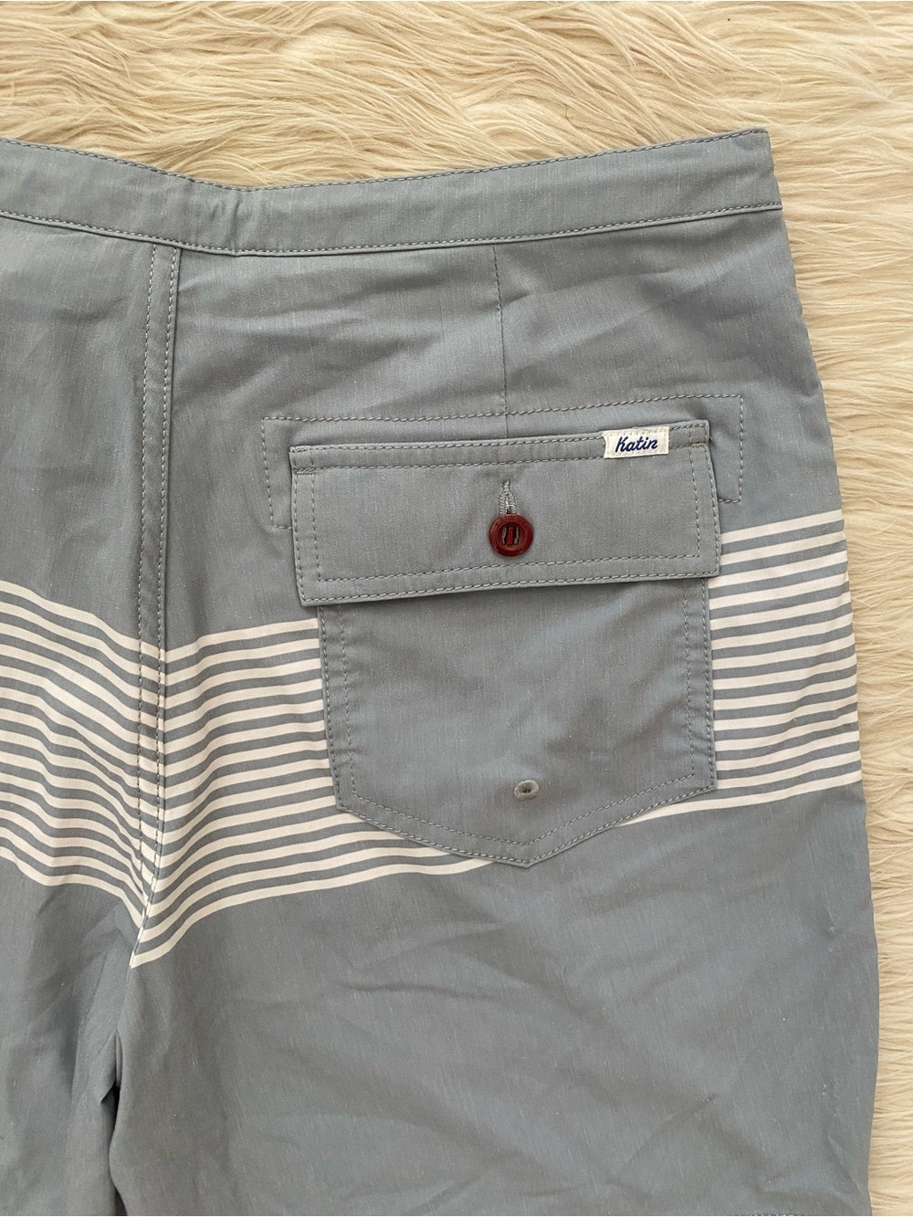 Katin Men's Roam Boardshort Swim Trunks Swimsuit Steel Blue Gray Stripe 31 - Picture 10 of 15